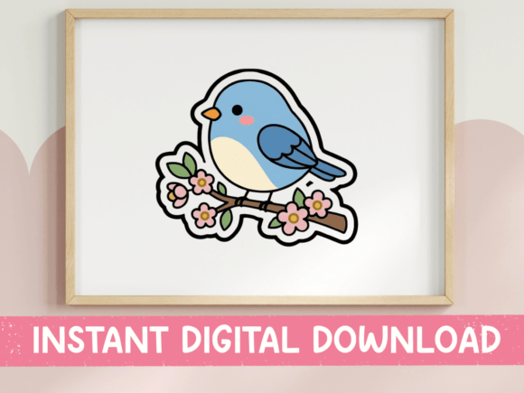 Bluebird on Cherry Blossom Branch: A Design Asset for Spring Aesthetics
