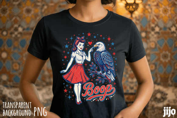 Boop Patriotic Eagle Retro PNG: A Designer's Asset