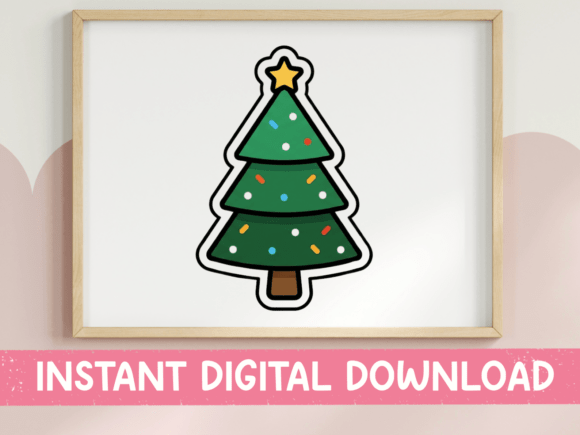 Kawaii Christmas Tree Sticker: A Design Asset for Festive Creativity