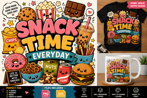 Snack Time Everyday: Playful Typography for Modern Design