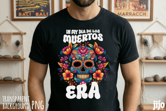 Stunning Muertos Skull Floral Mexican PNG for Designs